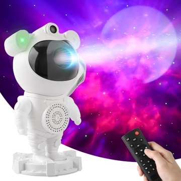 PROJEKTOR GWIAZD ASTRONAUTA dla dzieci lampka nocna LED Rzutnik Gwiazdy 3D