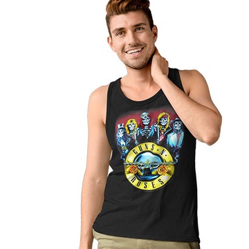 TANK TOP HORROR/ROCK GUNS N ROSES SKELETONS