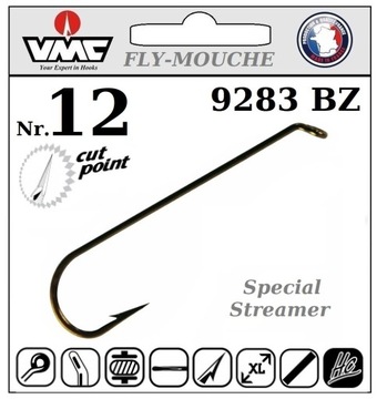 10 X VMC STREAMER 9283 BZ № 12 КРЮК ДЛЯ МУШКИ