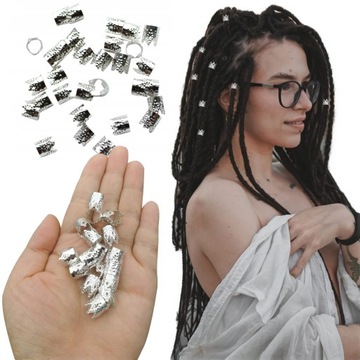 Серебряные бусины-зажимы для кос в форме короны