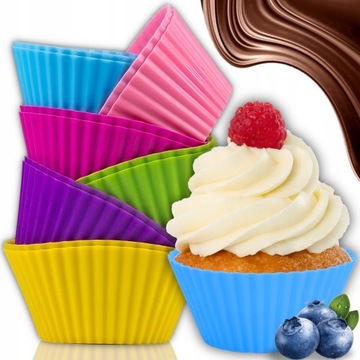 SILIKONOWE FOREMKI DO MUFFINEK BABECZEK FORMA DO PIECZENIA ZESTAW 12 SZTUK