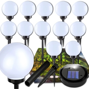 Lampa SOLARNA kula lampy solarne ogrodowe kule LED wbijane do ogrodu