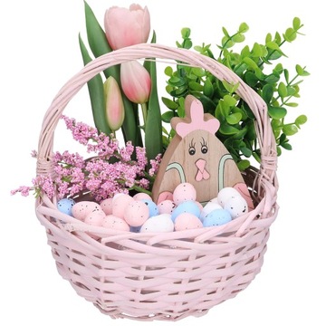 ПЛЕТЕНАЯ КОРЗИНА ПАСХАЛЬНАЯ РОЖДЕСТВЕНСКАЯ КОРЗИНА Нарциссы ПОДАРОК