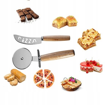 Nóż okrągły do krojenia pizzy zestaw