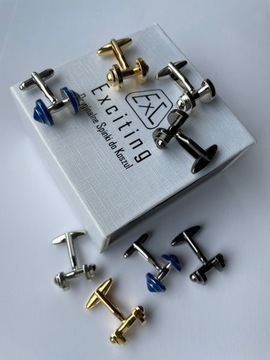 Spinki do mankietów EXC Bolid Wyścigówka Formuła 1 Gokart w Etui na prezent