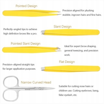 4/6Pcs Eyebrow Hair Removal Tweezers Stainles