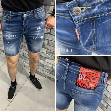 DSQUARED2 52 krótkie spodenki D2 jeansowe EU36 D2