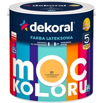 Dekoral Farba Moc Koloru Akrylit W Cytry Beza 2,5l