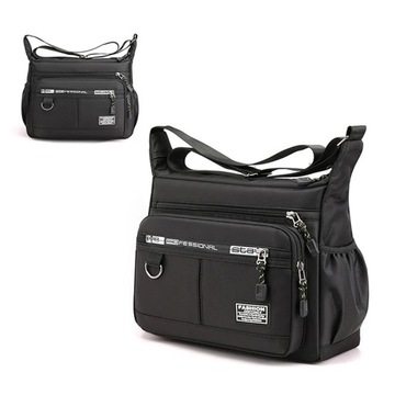 Saszetka męska crossbody Listonoszka klasyczna Czarna