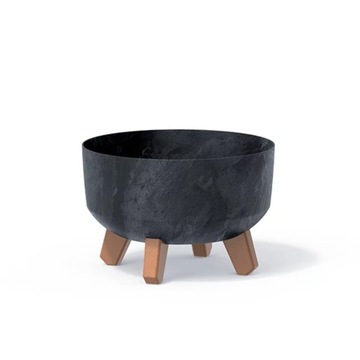 Donica na nóżkach głęboka podłogowa Gracia Low Beton antracyt 14,3 L 38 cm