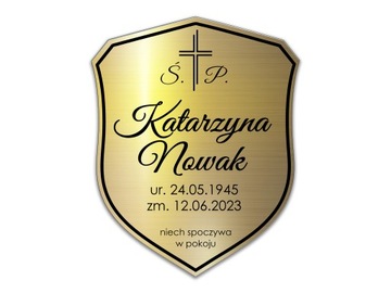 TABLICZKA NAGROBKOWA NAGROBNA GRÓB Krzyż 20x16cm