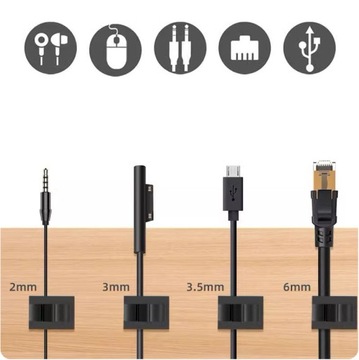 ДЕРЖАТЕЛЬ-ОРГАНИЗАТОР ЗАЖИМА ДЛЯ КАБЕЛЕЙ ДИАМЕТРОМ 6ММ НАБОР ИЗ 10 ШТ.