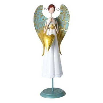 FIGURKA ANIOŁ ANIOŁEK DEKORACJA METALOWA SERCE