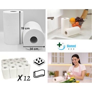 KITCHEN TOWEL WHITE CELLULOSE 12 шт x 50 м грубый