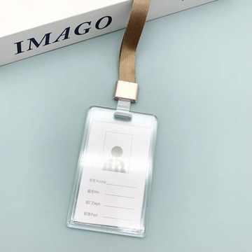 Прозрачный акриловый чехол для карты, держатель для бейджа, раздвижная компания