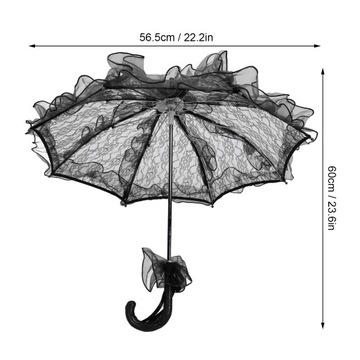 МИНИ-КРУЖЕВНОЙ ЗОНТ ЧЕРНЫЙ СВАДЕБНЫЙ ЗОНТ