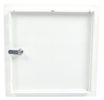 БЕЛАЯ МЕТАЛЛИЧЕСКАЯ ДВЕРЬ С ЗАМКОМ 40х40