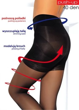Rajstopy Mona PUSH-UP 40 den Modelujące 4 brązowy