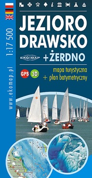 JEZIORO DRAWSKO + ŻERDNO MAPA BATYMETRYCZNA TURYST