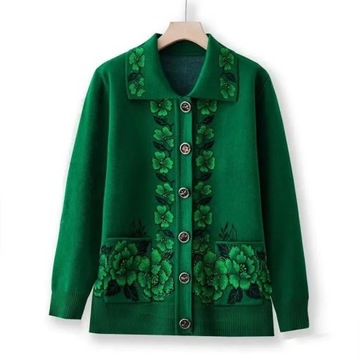 Sweter rozpinany Sweter dziergany babci wiosenny i jesienny nowy sweter zie