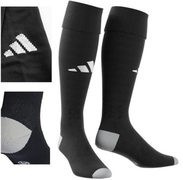 Getry piłkarskie Adidas Milano 23 czarny 46-48 Czarne Skarpety