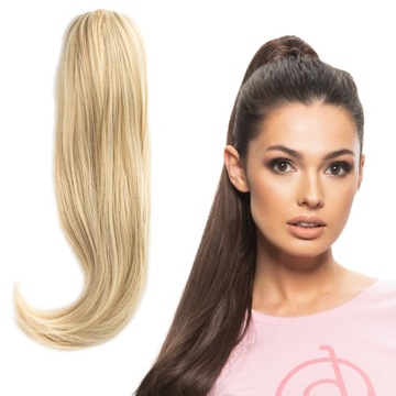 KUCYK NA KLIPSIE 50 CM PROSTY JASNY BLOND #24/613