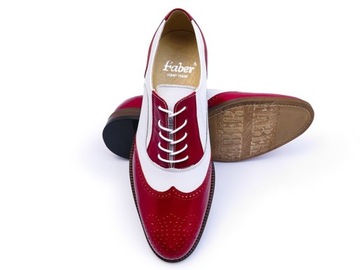 Czerwono-białe buty męskie spektatory T98 r. 41