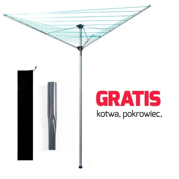 SUSZARKA OGRODOWA pranie bieliznę PROMIS SU190 40m 182cm KOTWA + POKROWIEC