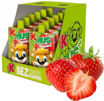 KUBUŚ Mus 100% Truskawka Jabłko 100 g x 12 sztuk