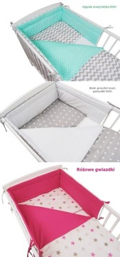 Детская кроватка Misza, ящик, прорезыватели, кокосово-гречневый матрас, перила, постельное белье.