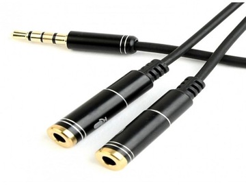 Rozgałężnik Mini Jack 4 pin 2x mikrofon słuchawki