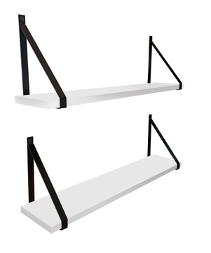 PÓŁKA ŚCIENNA WISZĄCA TYPU LOFT GINO - INDUSTRIALNA 80 CM BIAŁE