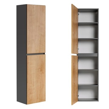 Słupek łazienkowy 40 cm szary / dąb MONAKO GREY OAK 800