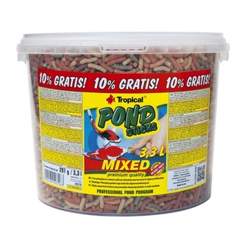 Tropical Pond Sticks Mixed Pływające pałeczki dla ryb w oczku wodnym 3,3L
