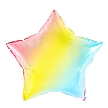 Balon foliowy GWIAZDA KOLOROWY 45cm urodziny