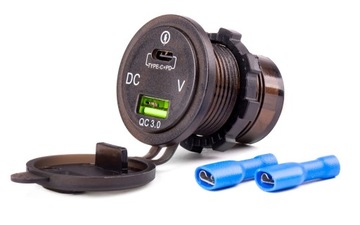 Ładowarka wodoodporna USB +C tester napięcia 12/24