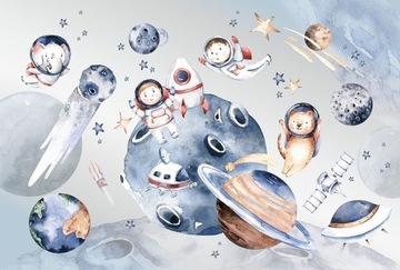 Tapeta dla dzieci ale kosmos planety 368x248