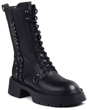 Buty zimowe damskie glany ocieplane skórzane czarne Loretta Vitale H2933 37