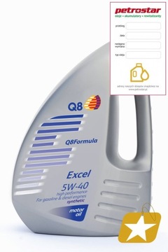 Q8 FORMULA EXCEL 5W40 SN/CF 4L