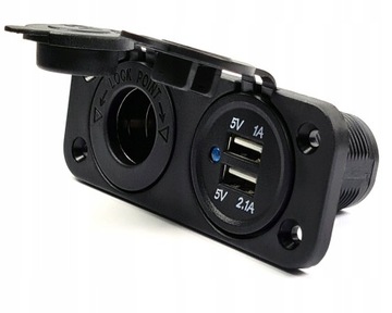 ZESTAW DO ZABUDOWY GNIAZDO ZAPALNICZKI + 2 x USB
