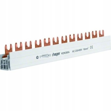 Szyna łączeniowa Hager KDN363A 3P 12mod 10mm2