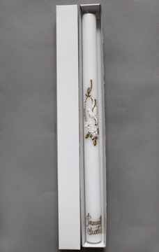 раскрашенная вручную свеча для крещения, имя и дата