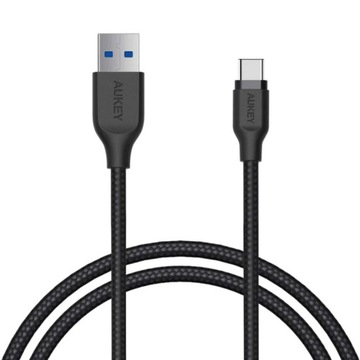 Кабель Aukey CB-AC2 BK USB-C USB-A — USB-C 5 Гбит/с, QC 3.0, 2 м