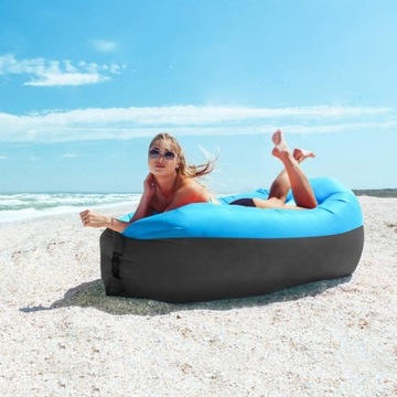 NADMUCHIWANA SOFA KEMPINGOWA Z TORBĄ TRANSPORTOWĄ, WODOODPORNA 180X70X52 CM
