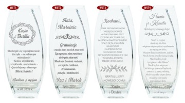 Стеклянная ваза с гравировкой 32 см BIRTHDAY ANNIVERSARY Свадебная годовщина новоселье