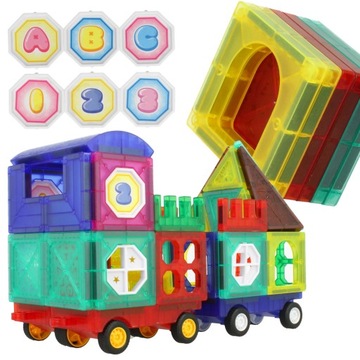 3D ОБРАЗОВАТЕЛЬНЫЕ МАГНИТНЫЕ КОНСТРУКЦИОННЫЕ БЛОКИ БОЛЬШИЕ ПЛАСТИНЫ ПАНЕЛИ 72 шт.