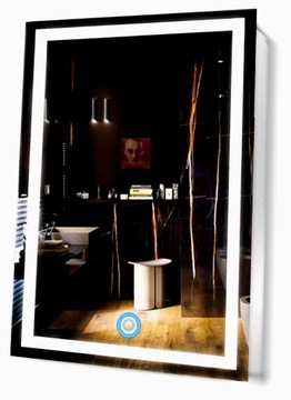 ЗЕРКАЛО ДЛЯ ВАННОЙ 60x80 ВЫКЛЮЧАТЕЛЬ СВЕТОДИОДНОЙ ПОДСВЕТКИ ВОДОНЕПРОНИЦАЕМЫЕ СВЕТОДИОДЫ 120 диодов