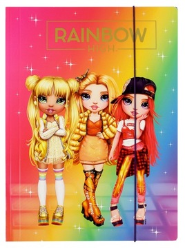 TECZKA SZKOLNA Z GUMKĄ A4 RAINBOW HIGH