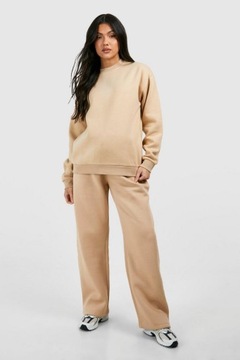 БРЮКИ STATUS SMOOTH MTERNITY BOOHOO 38 БЕЖЕВЫЕ ПРЯМЫЕ СПОРТИВНЫЕ, ВЫСОКИЕ