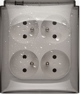 Одинарная розетка для поверхностного монтажа IP44 Simon Aquaclick